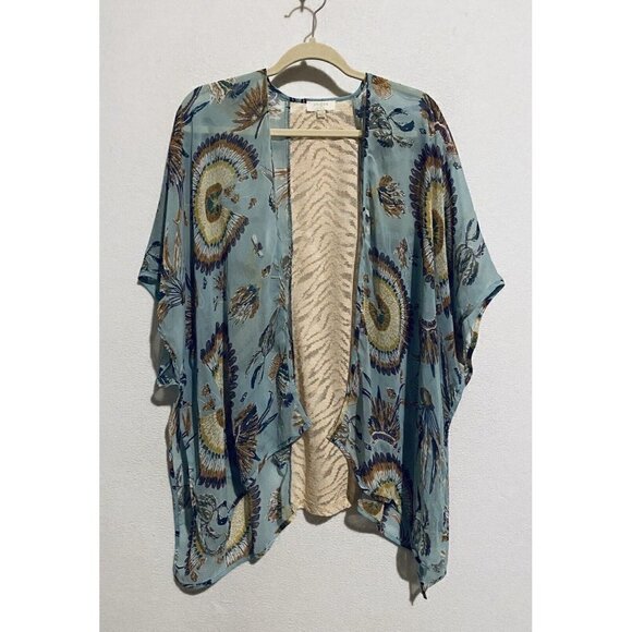 Umgee Tops - Umgee Top Womens S M Southwestern Feather Boho KImono Cardigan Sheer Festival